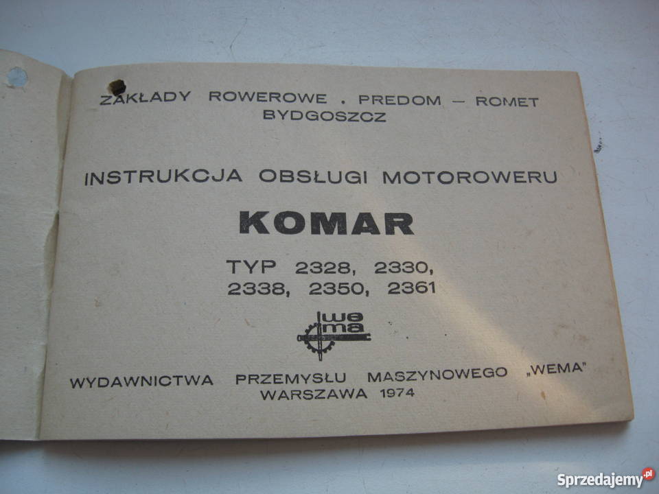 Oryginał instrukcja KOMAR 232823302338 warmińsko-mazurskie Grodziczno