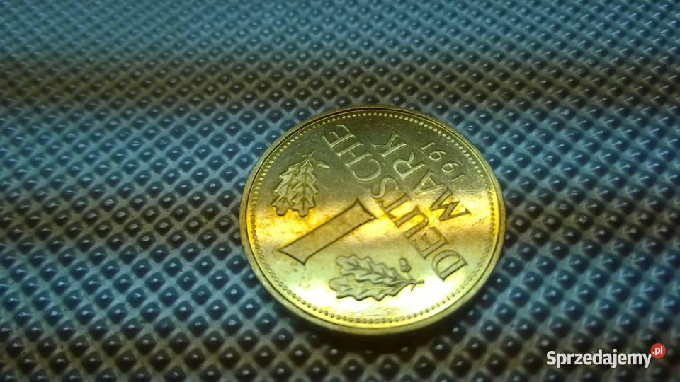 moneta Niemcy 1 marka 1991 złocona Warszawa sprzedam
