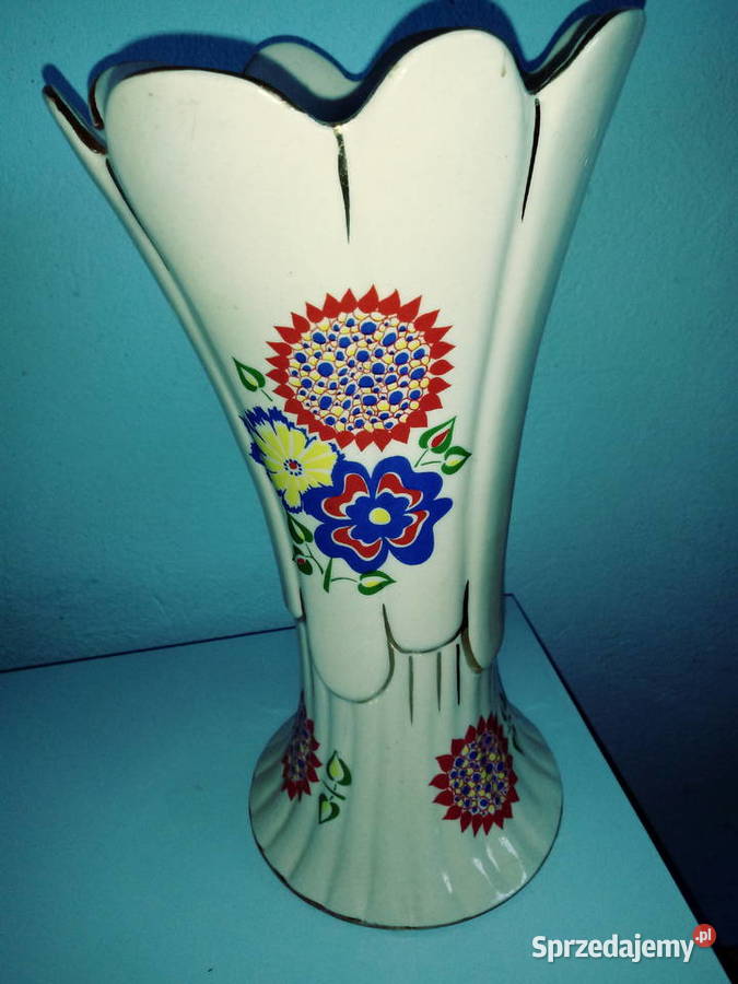 Stary wazon Chodzież w stylu secesyjnym z lat 60 Porcelana i szkło