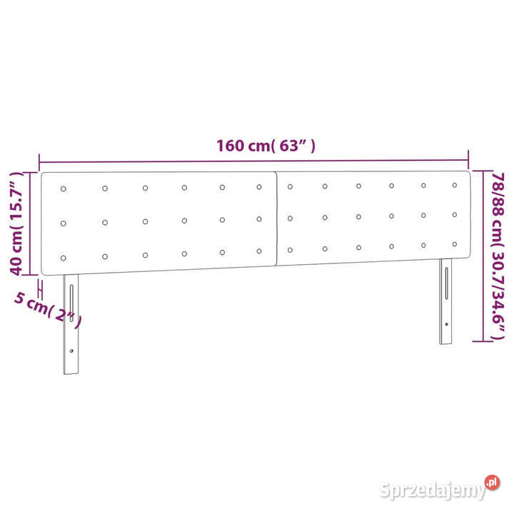 Zagłówek do łóżka z LED niebieski 160x5x7888