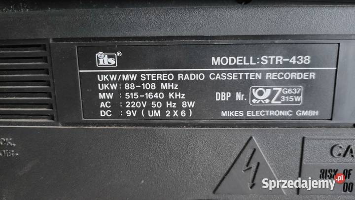 Radio Magnetofon kasetowy STR438 lubuskie Gorzów Wielkopolski