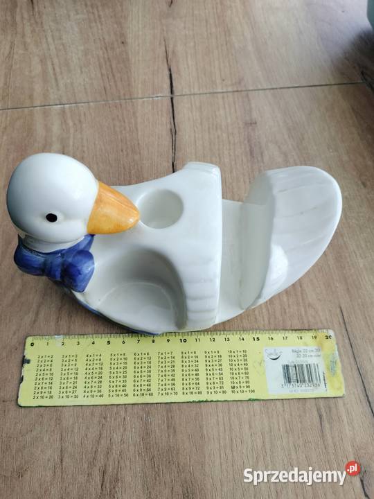 Porcelana szkliwiona kaczka serwetnik Choszczno