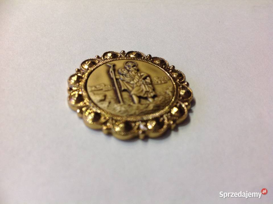 Złoty Emblemat ŚwKrzysztof Medalik Samochodowy Pozostałe Nowa Sól