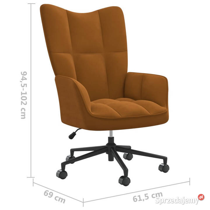 Fotel brązowy obity aksamitem WM328180 mazowieckie Warszawa