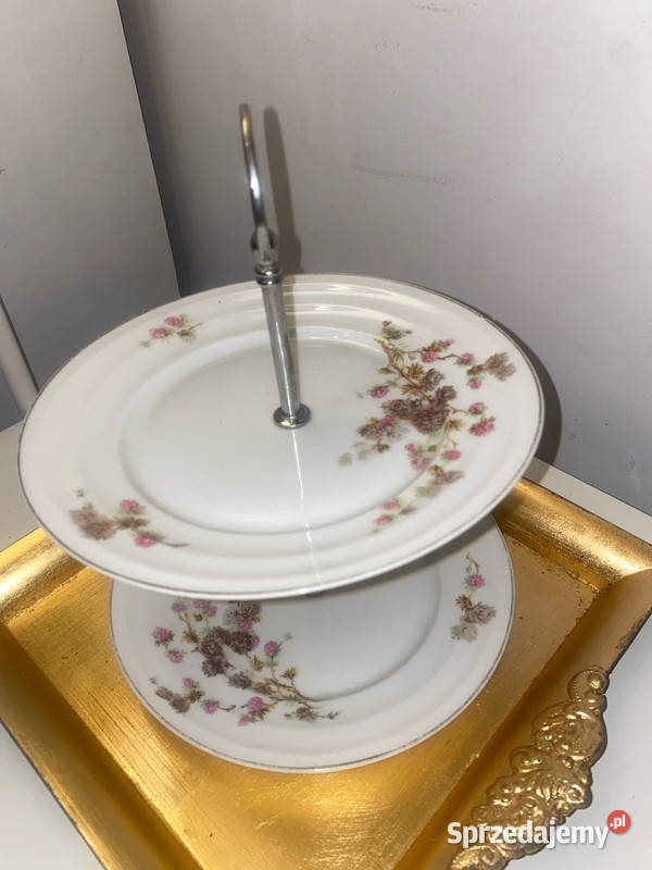 dwupoziomowa porcelanowa patera z sygnatura z Porcelana i szkło Kraków sprzedam