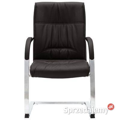 Krzesło biurowe wspornikowe czarne sztuczna Warszawa