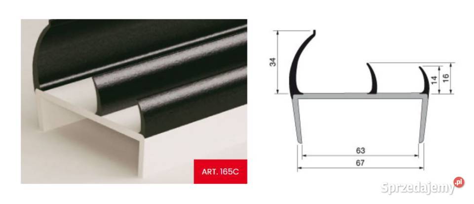 Uszczelka PVC 6367 mm L5000 mm część miękka Przysieka Polska sprzedam