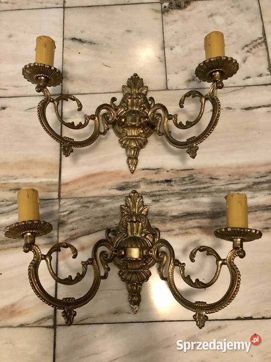 Kinkiety 2 SETY Oryginalne mosiężne komplety do Konstancin-Jeziorna