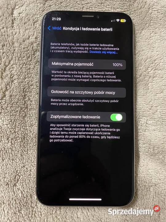 Apple iPhone X 64GB Silver Biały Stan 100 Chełm sprzedam