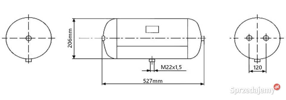 ZBIORNIK POWIETRZA C330 15L 206x527mm 155bar Solec Kujawski