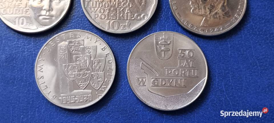 Stare monety 10 złotych 7 monet PRL Polska podkarpackie Lesko