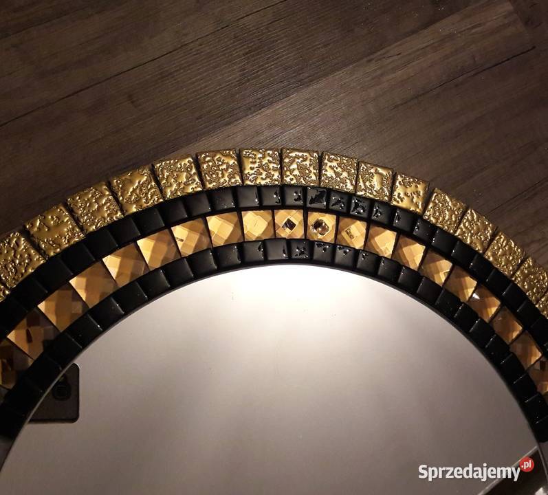 LUSTRO OKRĄGŁE MIEDZIANA RAMA MIEDŹ Przemyśl