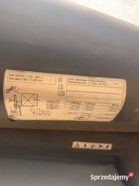 WÓZEK WIDŁOWY LINDE H45T 2011