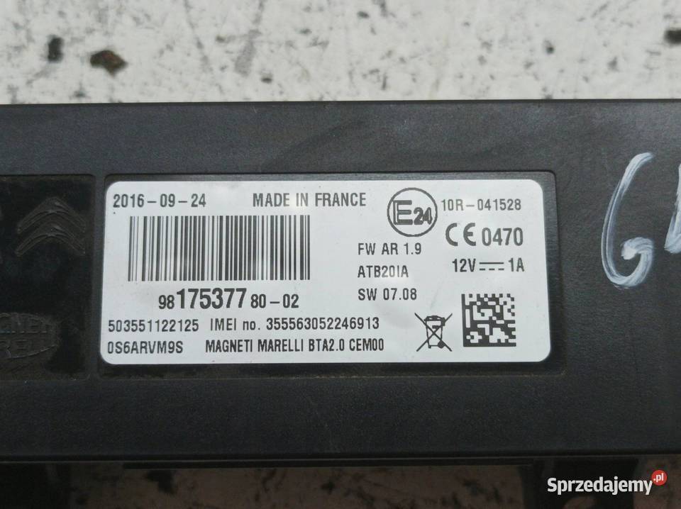 MODUŁ BLUETOOTH 9817537780 Citroen C4 Cactus I
