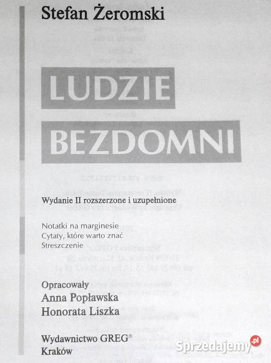 Ludzie bezdomni Stefan Żeromski Lektura z lubelskie Chełm