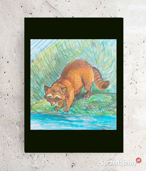 retro plakat A4 mały obrazek do domu zwierzęta