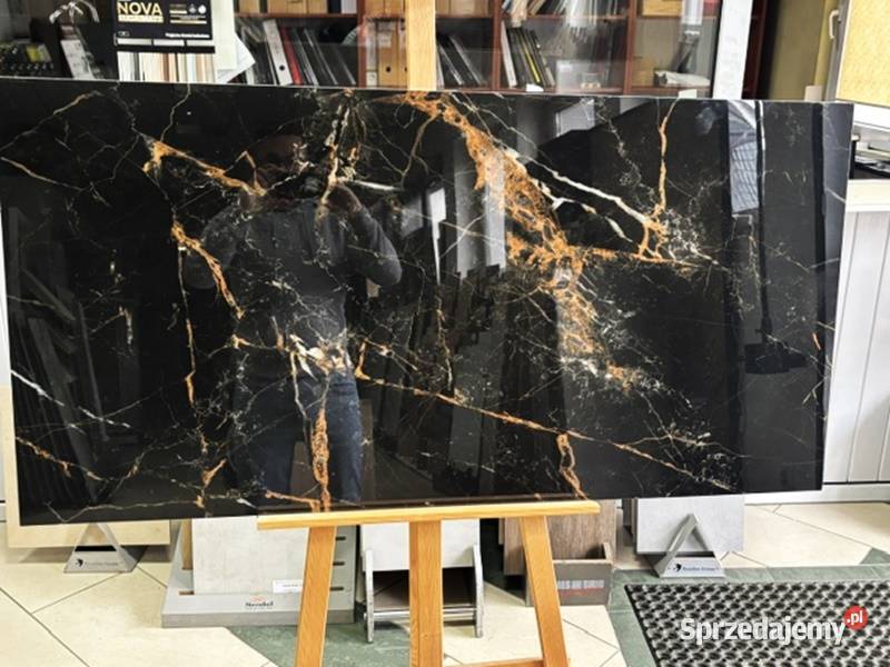 Gres płytka 60x120 czarny poler black gold