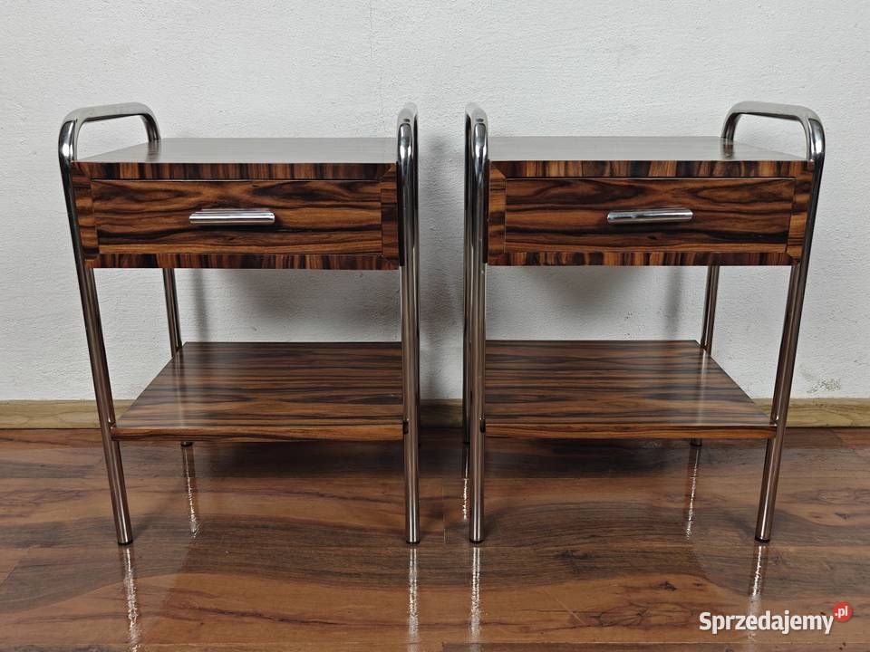 Szafki nocne Chrom Palisander Art Deco Bauhaus mazowieckie Warszawa