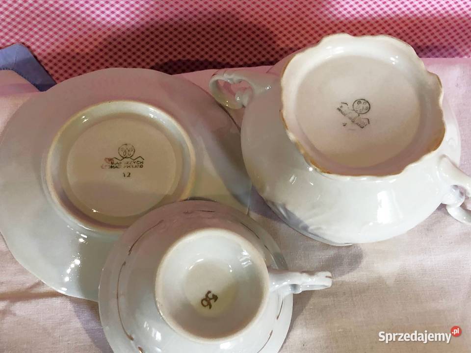 Serwis kawowy herbaciany porcelana PRL Wałbrzych Myślachowice