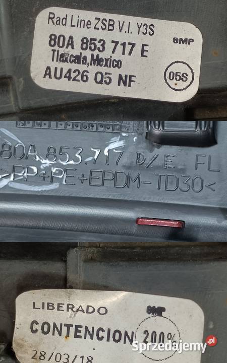 AUDI Q5 II SLINE LISTWA BŁOTNIKA LEWY PRZÓD wielkopolskie Pleszew