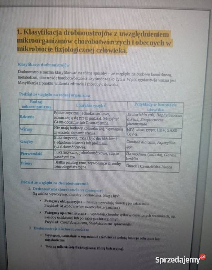 Notatki pielęgniarstwo w pliku pdf mazowieckie Radom sprzedam