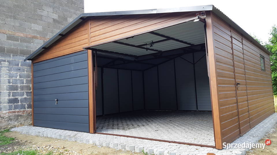 Garaż Blaszany Drewnopodobny 6x6m Dwuspadowy Hale i magazyny Biłgoraj