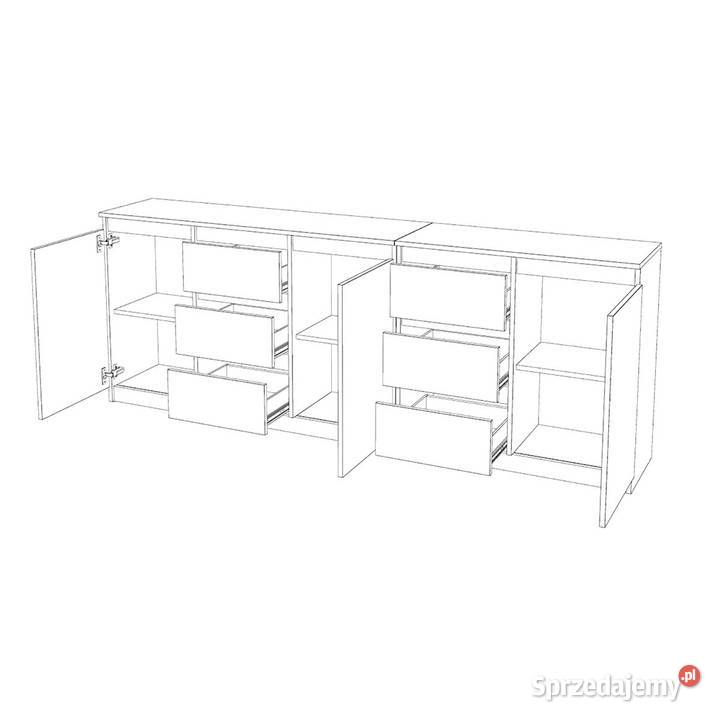 Komoda Pojemna Do Salonu Nowoczesna 6 Szuflad Elbląg sprzedam