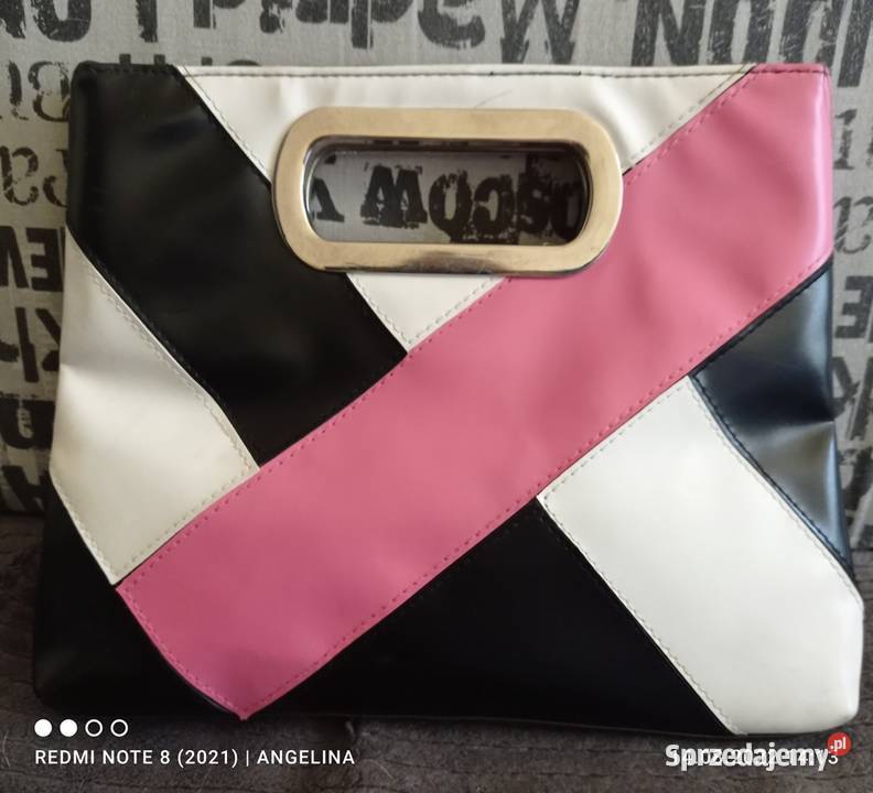 Nieprzeciętna torebka różowo biało czarna do Łódź sprzedam