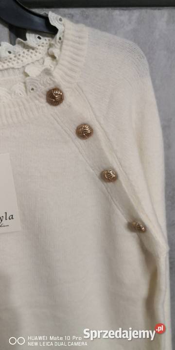 Długi sweter biały długi łódzkie Piotrków Trybunalski