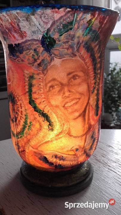 OKAZAŁY MAGICZNY LAMPION autorskie rękodzieło wielokolorowy