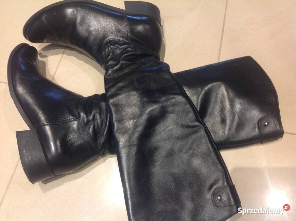 Kozaki Damskie Czarne r 36 skóra naturalna lubuskie Nowa Sól