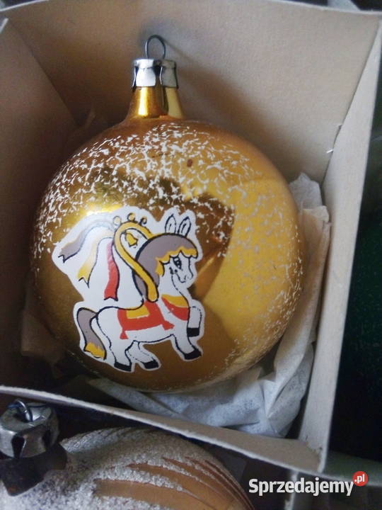bombki kolorowe z ludzikami vintage PRL Częstochowa