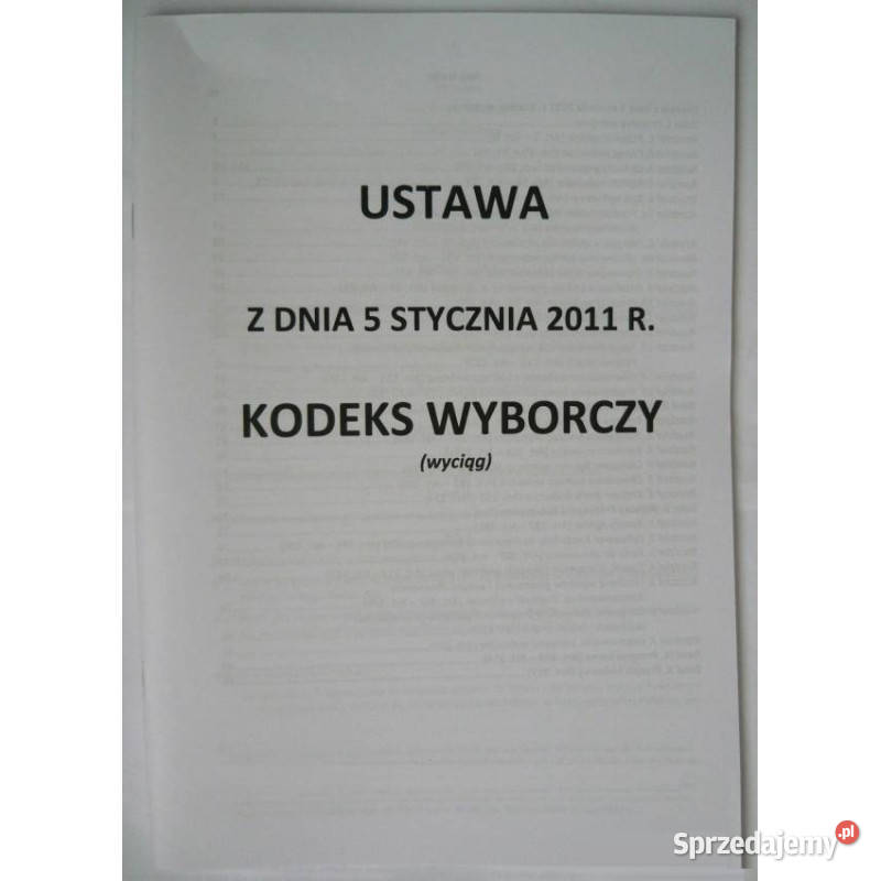 Kodeks Wyborczy Z Dnia 5 Stycznia 2011 Wyciąg prawo i administracja Łódź