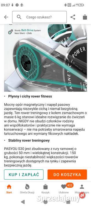 Rower treningowy magnetyczny PASYOU s30 Krze Duże sprzedam