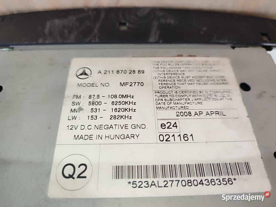 MERCEDES W211 LIFT W219 CLS RADIO CD A2118702889 Kotomierz sprzedam