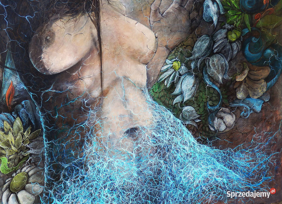 Akt fantasy obraz malowany na betonowym sprzedam