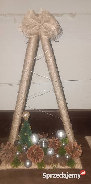 Choinki ze sznurka jutowego handmade Lublin