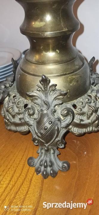 lampa z mosiądzu i porcelany pomorskie Gdańsk