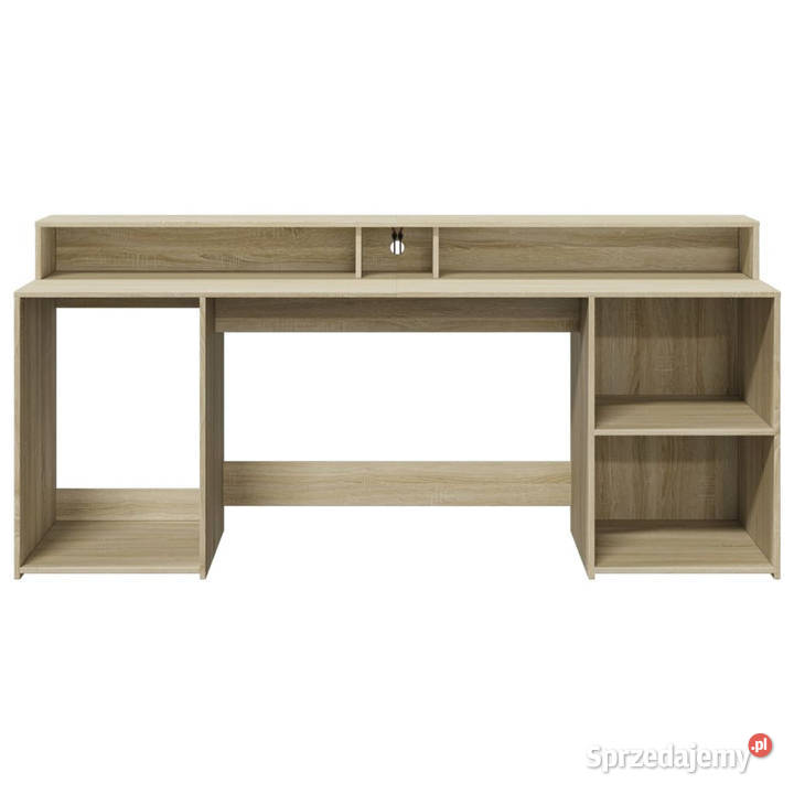Biurko z podświetleniem LED dąb sonoma 200x55x91 mazowieckie Warszawa