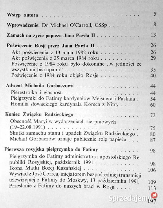 Fatima Rosja i Jan Paweł II Timothy Pozostałe Chełm
