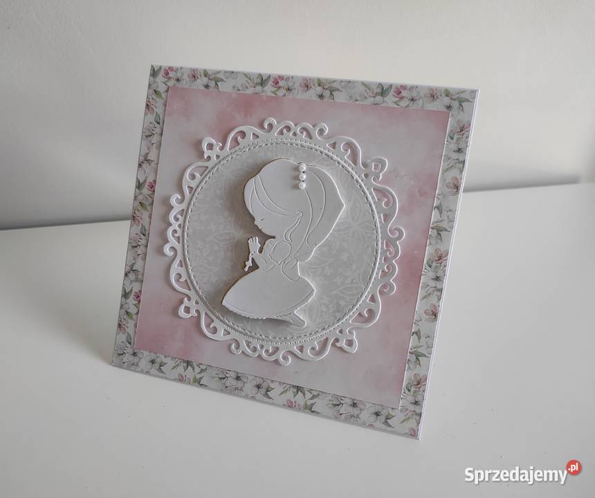 Kartka ręcznie robiona z okazji Komunii Świętej Rękodzieło Łódź sprzedam