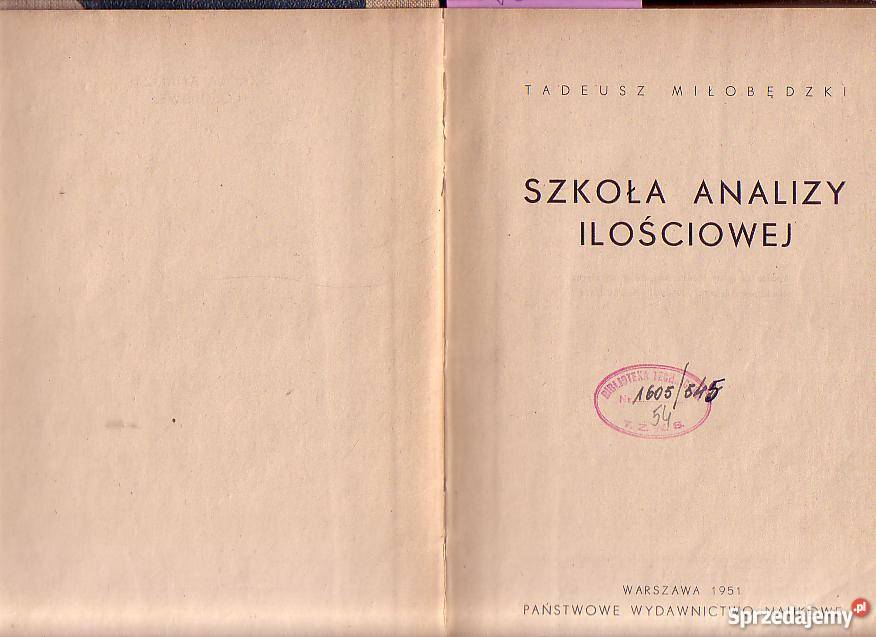2599 SZKOŁA ANALIZY ILOŚCIOWEJ TADEUSZ MIŁOBĘDZK małopolskie Czyrna
