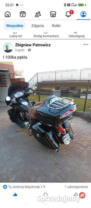 Sezon jeszcze trwa kup Indiana Roadmastera Gostynin sprzedam