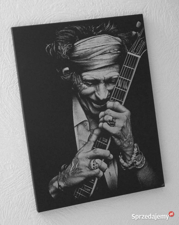 Keith Richards Rolling Stones Grawerowany obraz Sandomierz