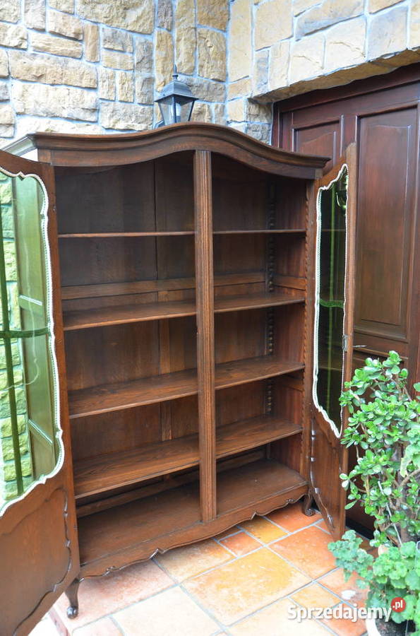 Witryna biblioteka stylowa dębowa klasyczna Kredensy i witryny Kalisz