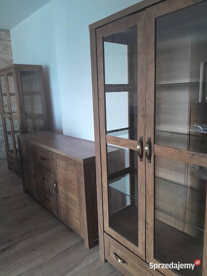 Dwie witryny I komoda kredens dziki dąb Komody lubelskie Grabowiec