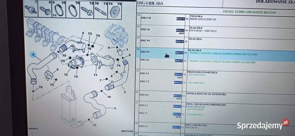 Rura Intercoolera Peugeot 406 20 HDi NOWA osobowe Gostynin