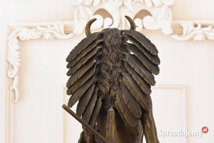 Indianin Z Włócznią Apacz Western Figura Rzeźba Kraków