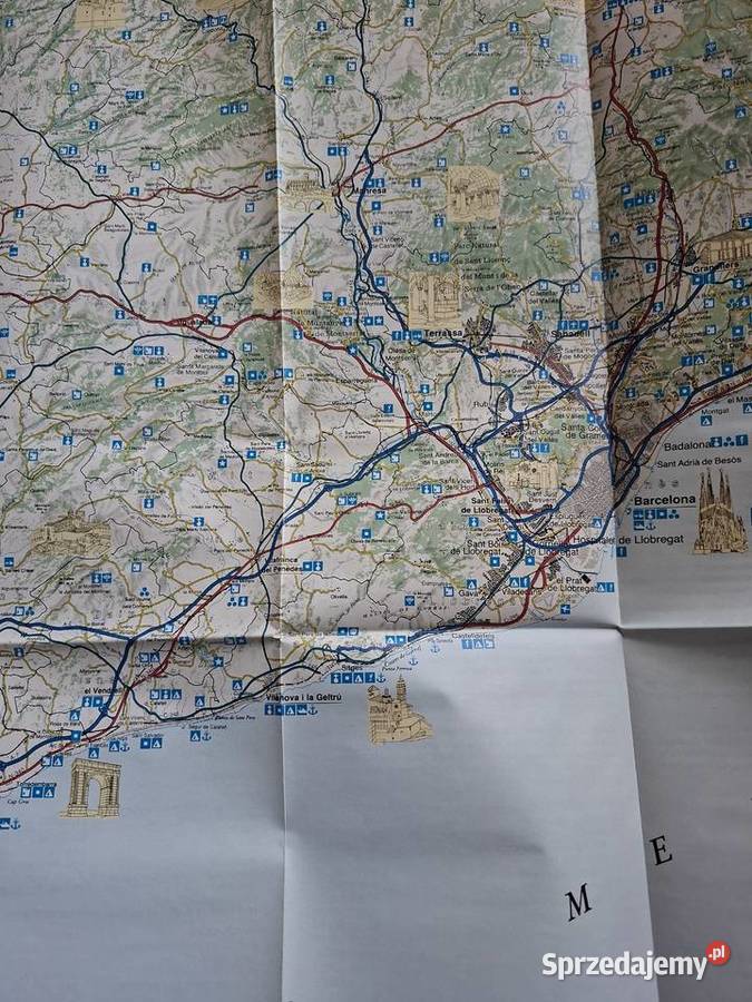 Katalonia Catalunya mapa turystyczna Kraków sprzedam
