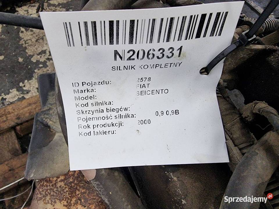 SILNIK KOMPLETNY FIAT SEICENTO 7731750 Lipno